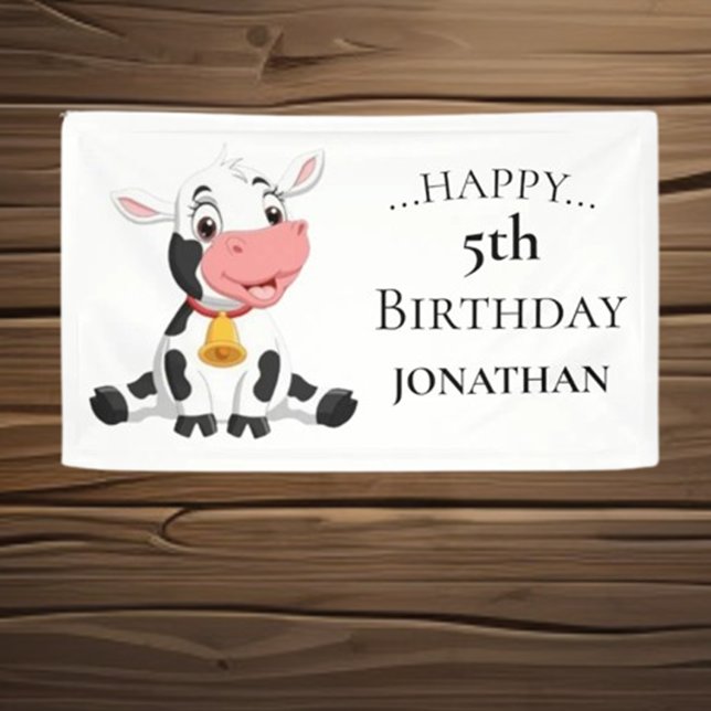 Banderoles Soirée d'anniversaire de la Vache mignonne (Bring joy and laughter to the party while creating unforgettable memories. Shop now for a delightful)