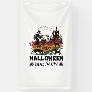 Banderoles Soirée de chien d'Halloween Sorcières Chiens Citro
