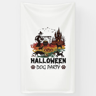 Banderoles Soirée de chien d'Halloween Sorcières Chiens Citro