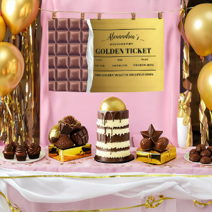 Banderoles Soirée de chocolat personnalisé en Golden Ticket
