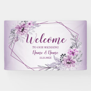 Banderoles Soirée de mariage rose Floral Violet violet violet