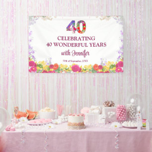 Banderoles Soirée florale 40e anniversaire / 40 ans