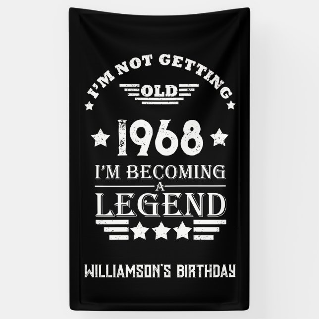 Banderoles Soirée personnalisée vintage de 55 ans (Vertical)