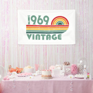 Banderoles Soirée personnalisée vintage de 55 ans