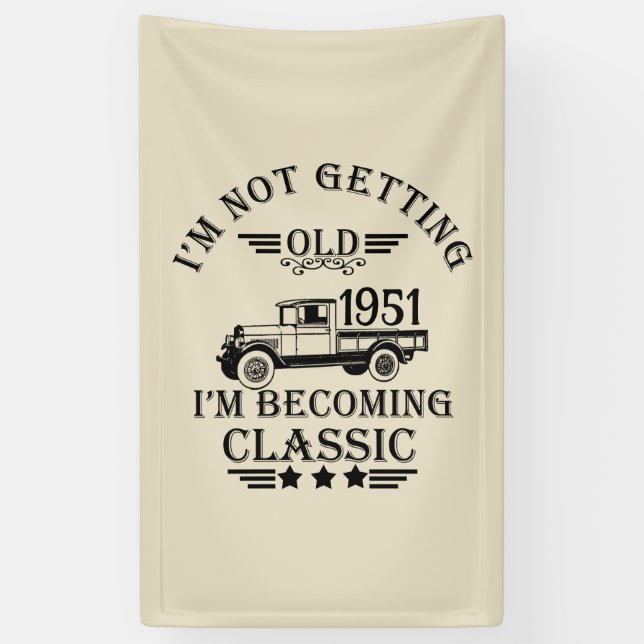 Banderoles Soirée personnalisée vintage de 65e anniversaire (Vertical)