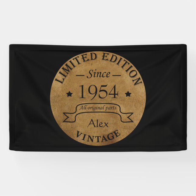 Banderoles Soixante-dix vintages 70e anniversaire personnalis (Horizontal)