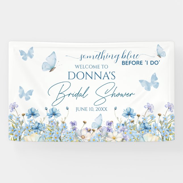 Banderoles Something Blue avant le mariage Welcome (Horizontal)