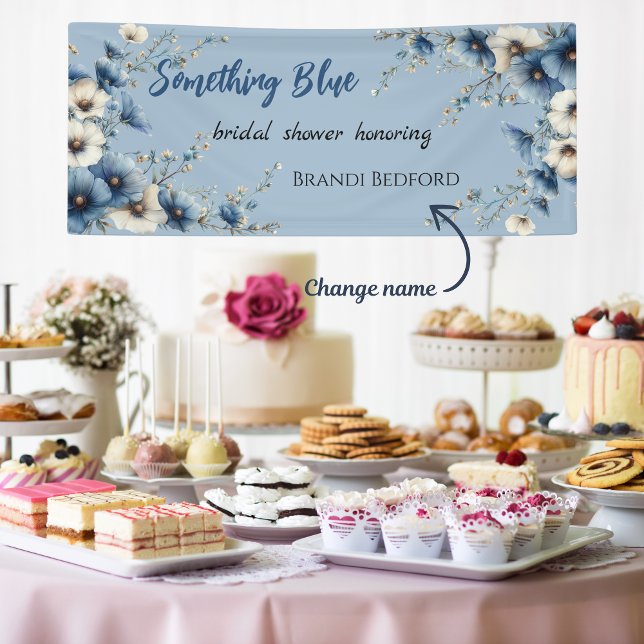 Banderoles Something Blue Before I do Baby Shower (How cute is this bridal shower banner! )