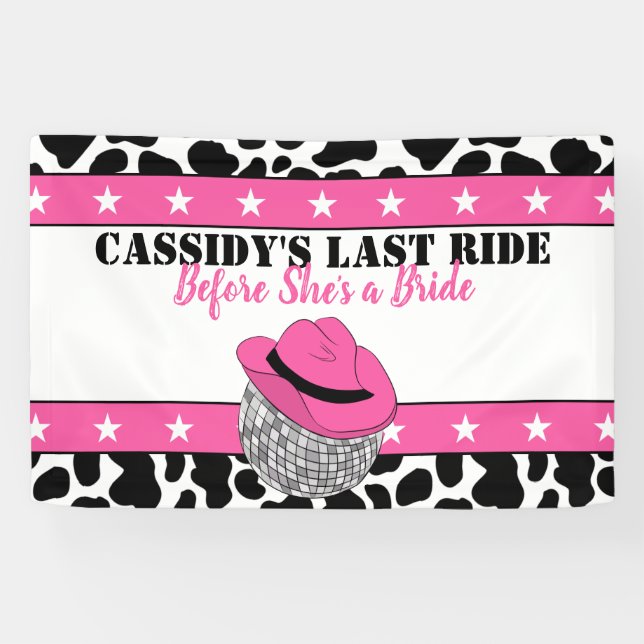 Banderoles Son Dernier Ride Disco Cowgirl Bachelorette Party (Horizontal)