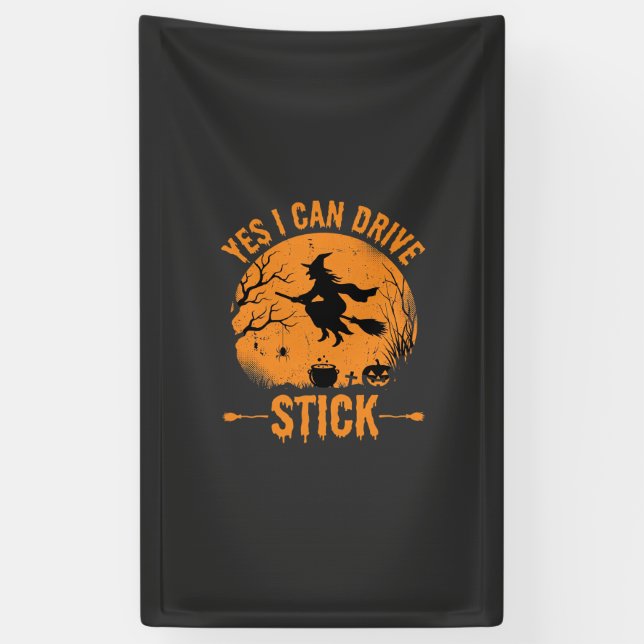 Banderoles Sorcière d'Halloween Drive Stick Graphique_1 (Vertical)