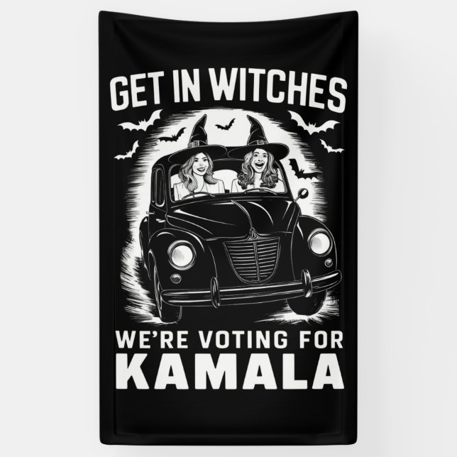 Banderoles Sortez nous votons pour Kamala Halloween (Vertical)