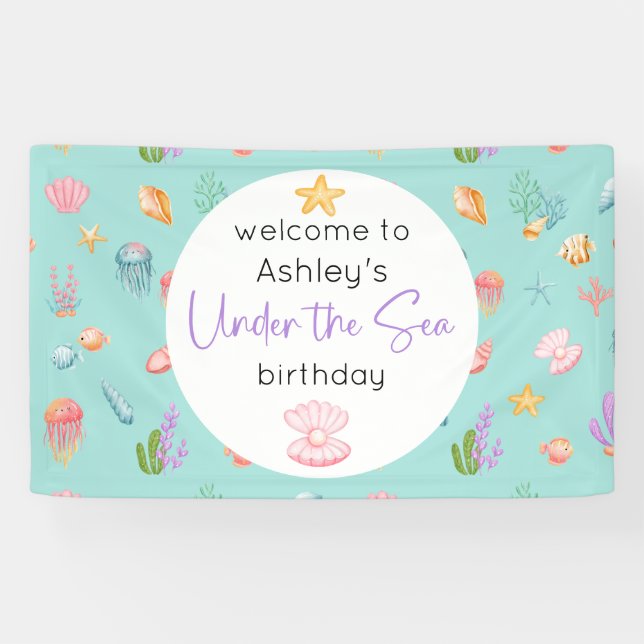 Banderoles Sous la mer Anniversaire (Horizontal)