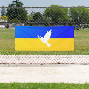 Banderoles Soutenez l'Ukraine Banner Dove de la paix - Libert