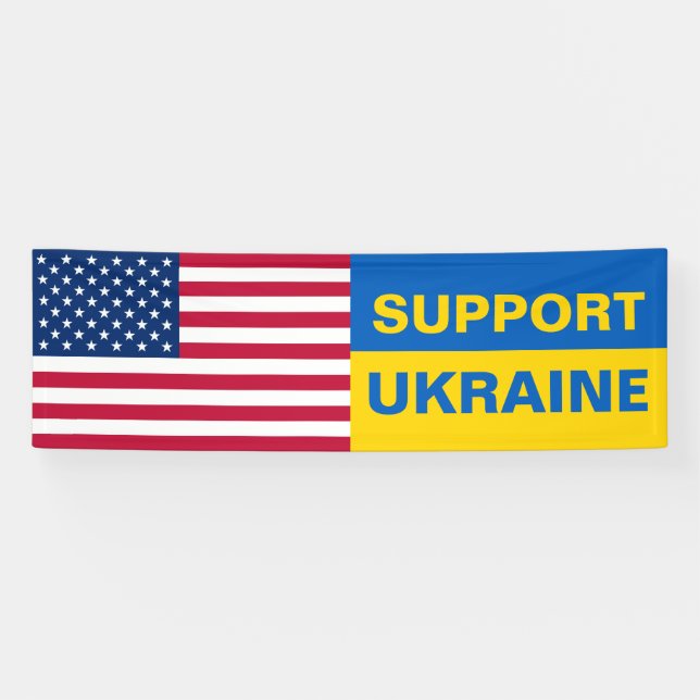 Banderoles Soutien Ukraine USA - Solidarité du drapeau améric (Horizontal)