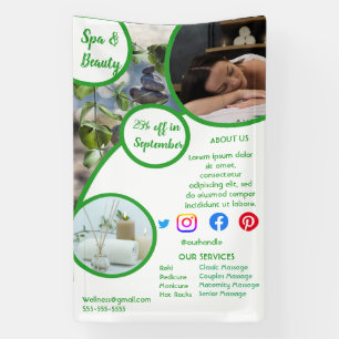 Banderoles spa de santé affiche prospectus centre de bien-êtr