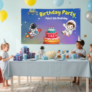 Banderoles Space Adventure Invitation d'anniversaire
