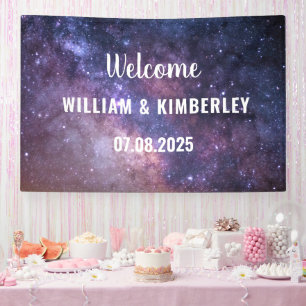 Banderoles Space Celestial Sky Galaxy Nebula Mariage élégant