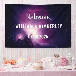 Banderoles Space Celestial Sky Galaxy Nebula Mariage élégant