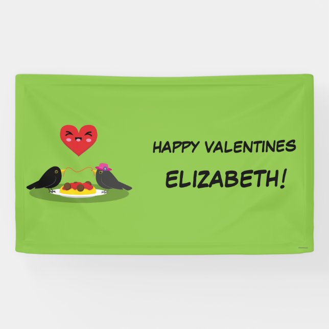 Banderoles Spaghetti Meatballs Date romantique | Ajouter votr (Horizontal)