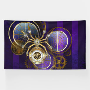 Banderoles Spider Steampunk sur Arrière - plan pourpre