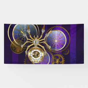 Banderoles Spider Steampunk sur Arrière - plan pourpre