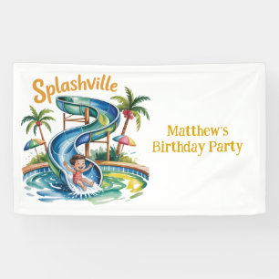 Banderoles Splashville Water Slide Boy Fête d'anniversaire