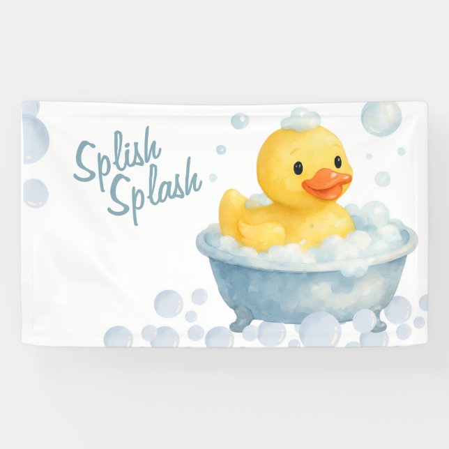 Banderoles Splish Splash Ducky fête de bébé  (Horizontal)