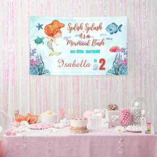 Banderoles Splish Splash Mermaid Bash Girls 2e anniversaire