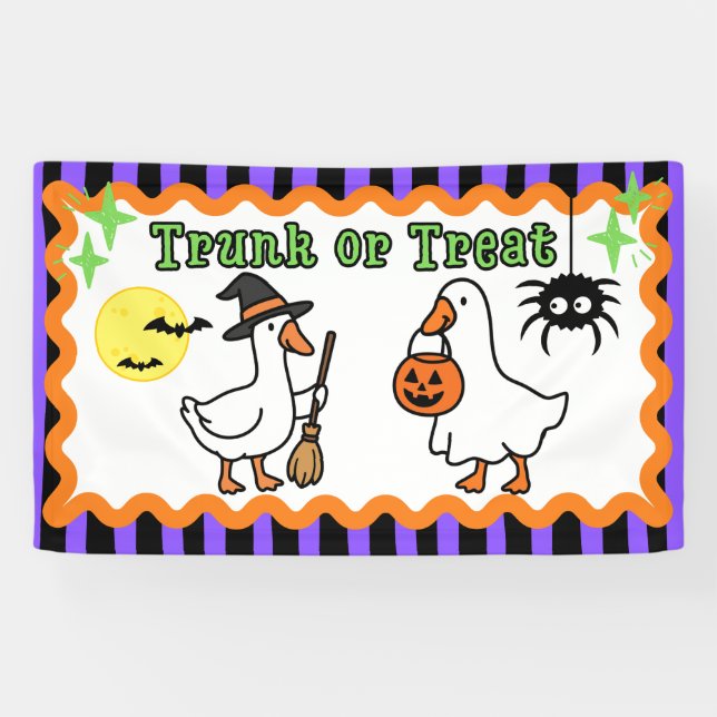 Banderoles Spooky Goose Halloween Trunk or Treat Banner Sign (Horizontal)