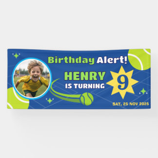 Banderoles Sporty Blue Tennis For Kids Birthday Banner