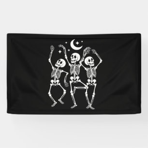 Banderoles Squelette dansant Joyeux Halloween Crâne d'automne
