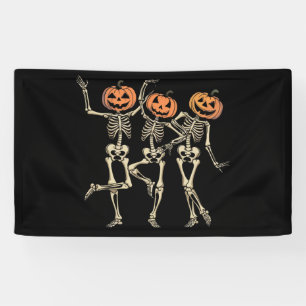 Banderoles Squelette de citrouille d'Halloween Saison lugubre
