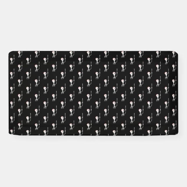 Banderoles Squelette d'Halloween avec épée (Horizontal)