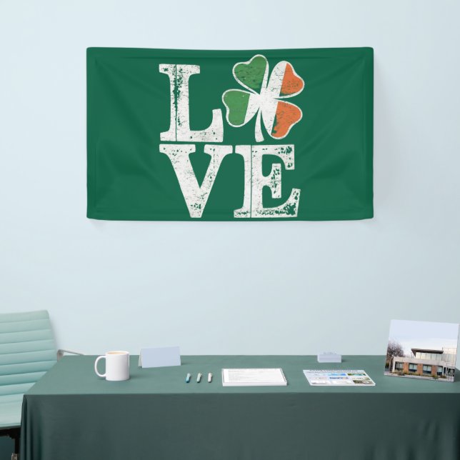 Banderoles St Patrick Love Chance Irlande Trèfle Vert  (Salon professionnel)
