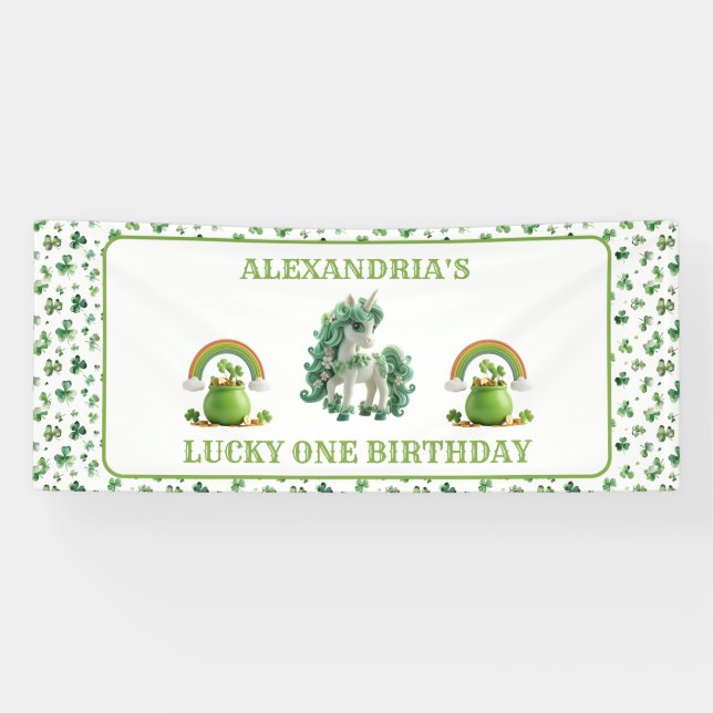 Banderoles St patrick Lucky One Unicorn Banner (Horizontal)