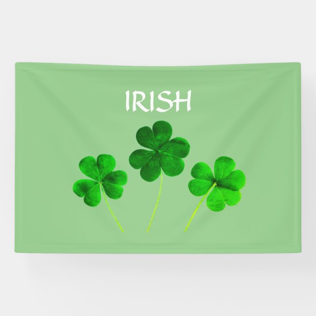 Banderoles St Patrick's Day Irlandais Green Shamrock Feuilles (Horizontal)