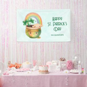 Banderoles St. Patrick's Day Whimsical Rainbow & Clover Party