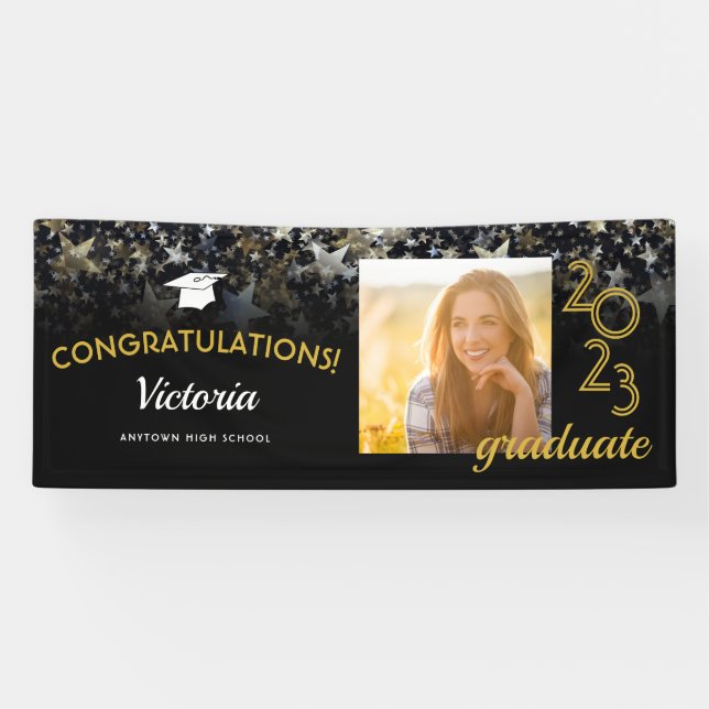Banderoles Star Confetti Photo Graduation (Horizontal)