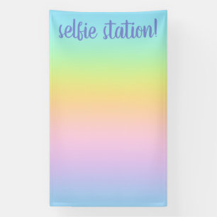Banderoles Station de Selfie Dégradé Pastel Rainbow