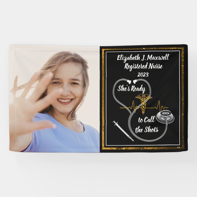 Banderoles Stethoscope | RN - Elle est prête à appeler les co (Horizontal)