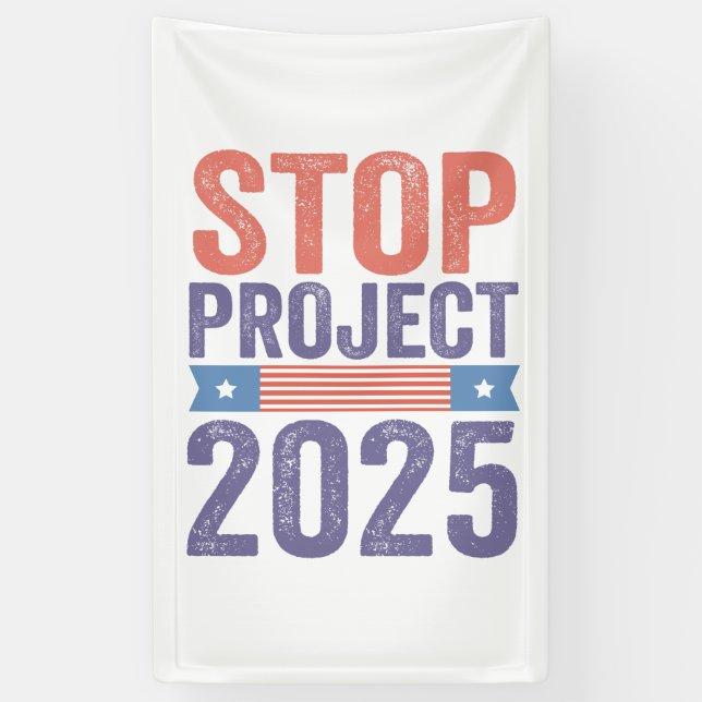 Banderoles Stop Project 2025 Trump American Patroitic (Vertical)