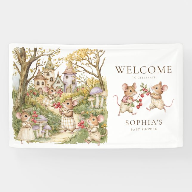 Banderoles Storybook Animaux Baby shower aquarelle (Horizontal)