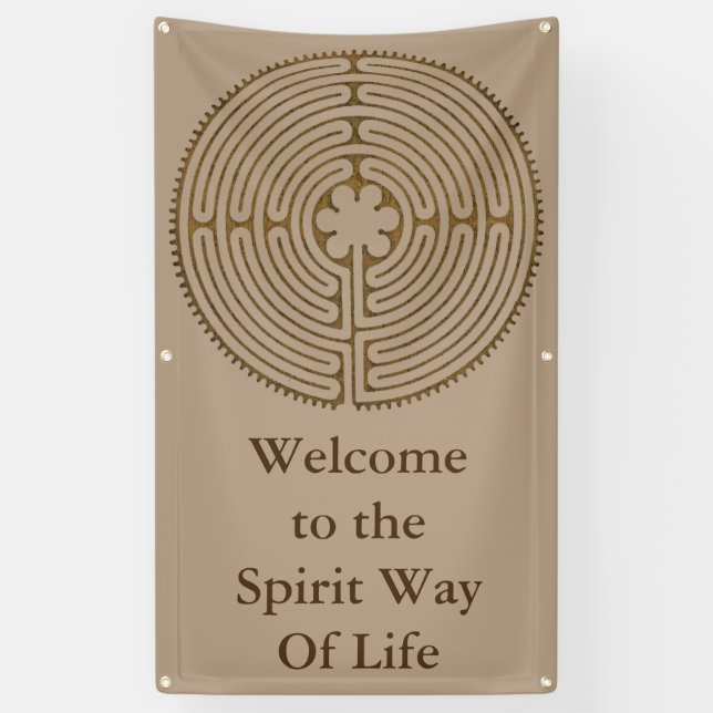 Banderoles Style d'antiquité de labyrinthe de Chartres + vos (Vertical)