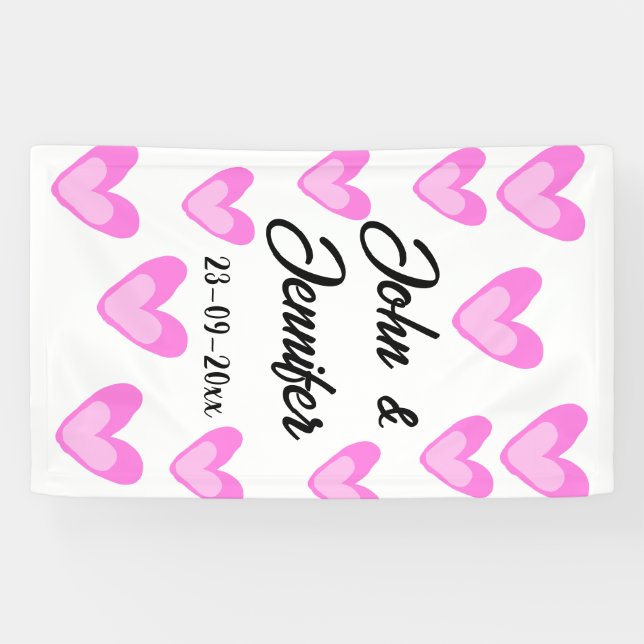 Banderoles style de texte simple et blanc mariage (Horizontal)