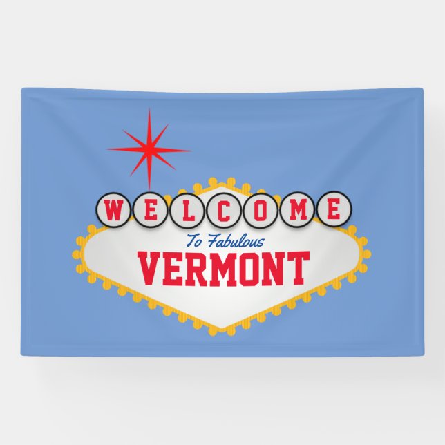 Banderoles Style Las Vegas Bienvenue à fabuleux votre texte (Horizontal)