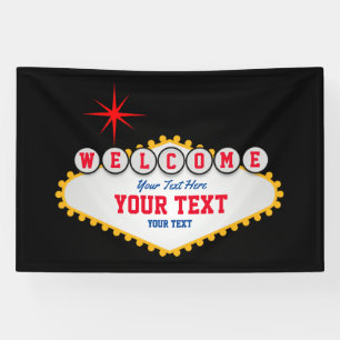 Banderoles Style Las Vegas Bienvenue dans votre texte