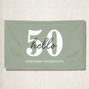 Banderoles Style minimal moderne Typographie verte 50e annive