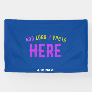 BANDEROLES STYLÉ MODERNE PERSONNALISÉ BLEU COBALT VÉRIFIÉ MAR