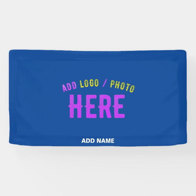 BANDEROLES STYLÉ MODERNE PERSONNALISÉ BLEU COBALT VÉRIFIÉ MAR (Horizontal)