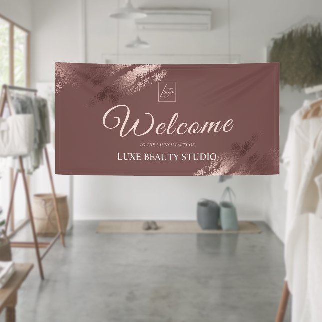 Banderoles Stylish bronze special event launch party welcome (Stylish bronze special event launch party welcome banner)